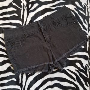 Black Denim Refuge Shorts